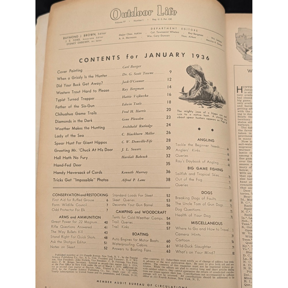 Vintage Outdoor Life Magazine January 1936 Fishing Hunting‎ Swordfish Cover - Picture 8 of 8